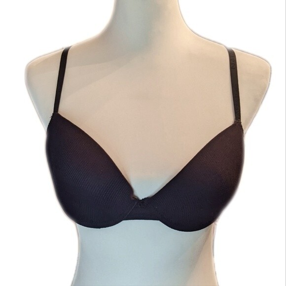 Nautica Intimates navy blue & white ribbed bra 38C - Picture 1 of 5